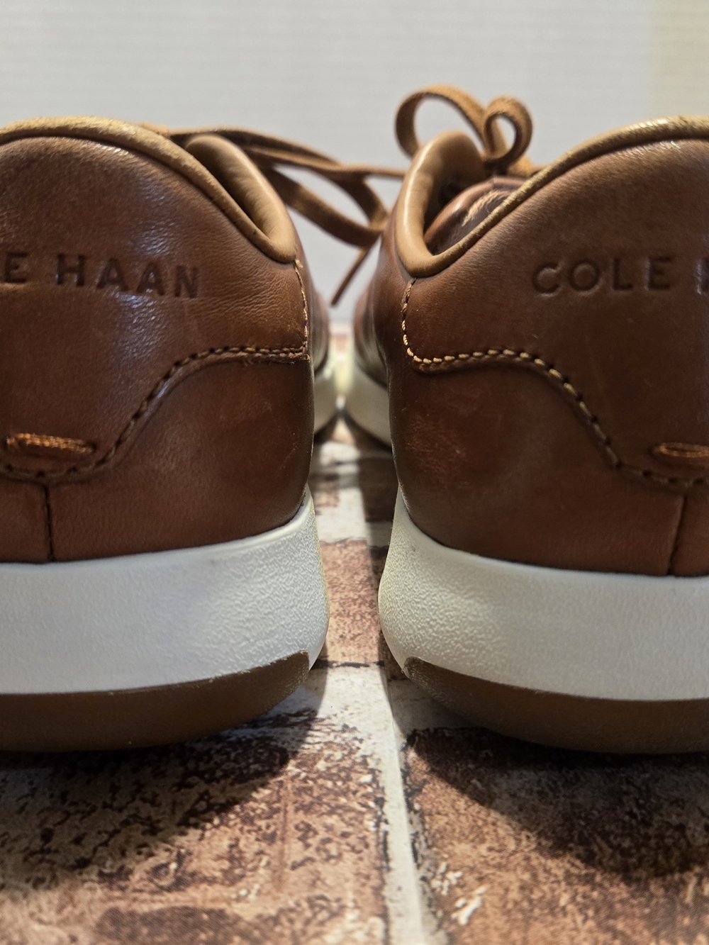 Cole Haan Brown Leather Low-Top Sneakers with White Sole - Picture 4 of 12
